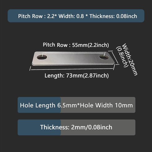 8PCS Pitch Row 2.2IN Bus Bars Connector red Copper Nickel-Plated for Lifepo4 Cell 3.2V 50Ah 117ah 304ah 280ah 302ah Lithium Battery Busbar (8, Pit...