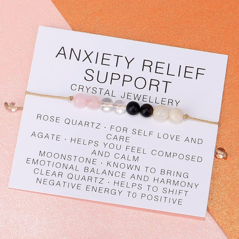 COLORFUL BLING Natural Healing Stone Quartz Crystal Bead Bracelet with Meaningful Card for Women Men Spiritual Anxiety Reiki Chakra Bracelets Prot...