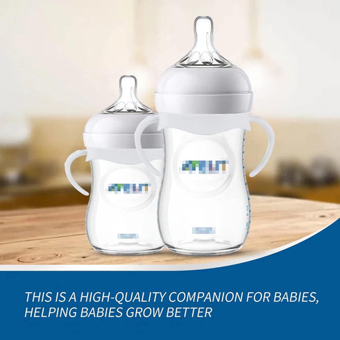 2 Pack Compatible Baby Bottle Handles for Philips Avent Natural Baby Bottles,Baby Bottle Holder - White...