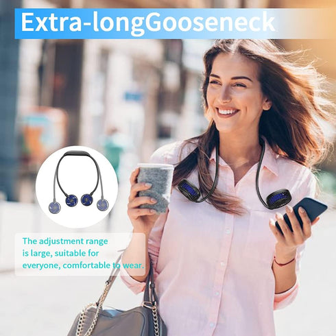 Portable Neck Fan 2600mAh, Necklace Fan Battery Operated, Wearable Fan Rechargeable Ultra Quiet, Hands-Free Fan 360° Adjustable, Strong Airflow fo...