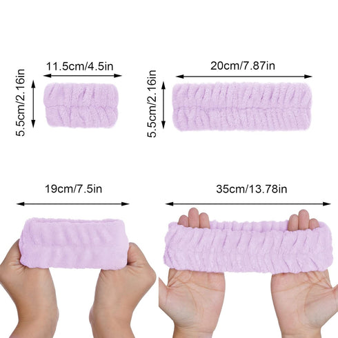 3pcs Spa Facial Headband Women Makeup Headband Girls Washing Face Headband Soft Microfiber Spa Wrist Washband Ladies Spa Hair Wraps Headbands for ...