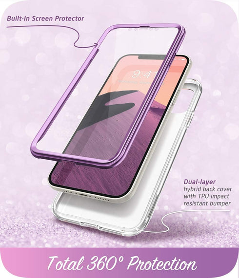 i-Blason Cosmo Series Case for iPhone 12, iPhone 12 Pro 6.1 inch (2020 Release), Slim Full-Body Stylish Protective Case with Built-in Screen Prote...