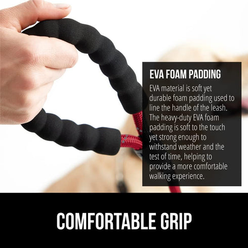 Gorilla Grip Heavy Duty Dog Leash, Soft Handle, Strong Reflective Rope for Night Pet Walking, Small Medium Large Animals, Durable Puppy Training L...