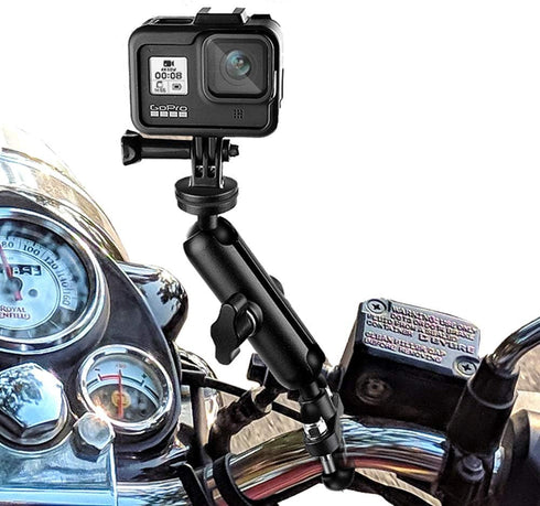 Camera Motorcycle Mount for Gopro Accessories,360 Rotation Metal Action Camera Clamp Holder with 1/4Thread for Moto Bike Bicycle Handlebar, for Go...