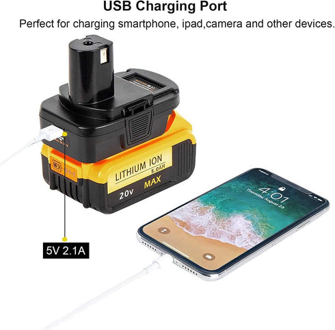DM18RL 20V Battery Adapter for Ryobi 18V Tools, Convert DeWalt 20V Lithium Battery &Milwaukee 18V Lithium Battery to Ryobi 18V NiCad & NiMh Li-ion...