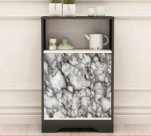 Yancorp 16"x194" White and Black Contact Paper Removable Wallpaper Pull and Stick Countertops Black and White Marble Wallpaper Self-Adhesive Peel ...