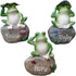 LANKER Frog Garden Statues – 3 Pack 5 Inch Frogs Sitting on Stone Sculptures Outdoor Decor Fairy Garden Ornaments...