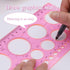 LOKUNN Circle Template for Drawing, Pink Ruler Quilling Tool, Round Hole Ruler Tool, Multi-Function Round Plastic Geometric Stencil Rulers Drawing...