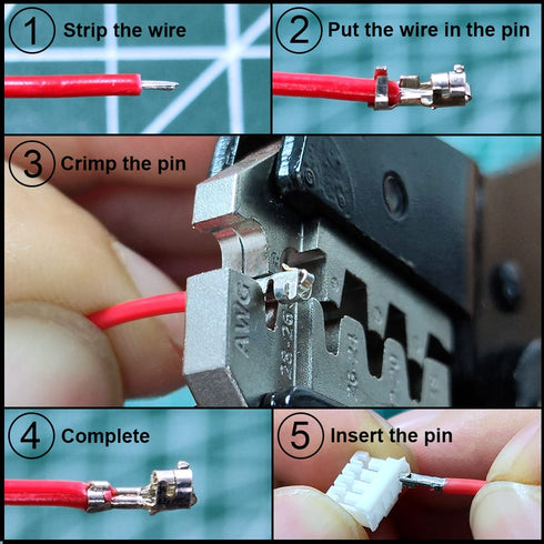 JST PH 2.0 Connectors Pin Header and Ribbon Cable Wire Kit 2.0mm Pitch JST PH - 2/3/4/5/6/7/8 Female Pin Male Housing...