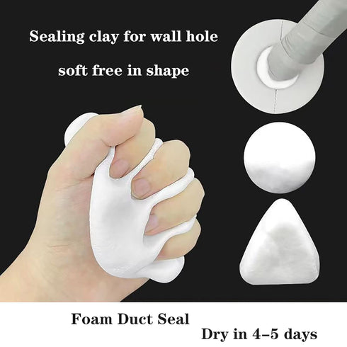 Duct Seal Repair Sealing Clay 5 Pack White Seal Putty, Quick Mending Mud for Drain Connection, Wall Hole, Air Conditioning Hole...