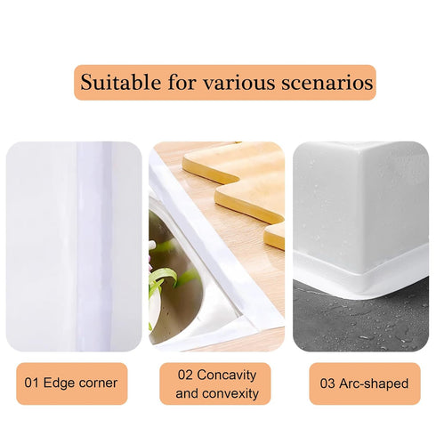 Toilet Caulk Sealant Tape, White Caulk Tape Waterproof Self Adhesive, Bathtub Caulk Sealing Strip Tape for Bathroom Caulking Tape Shower Caulk...