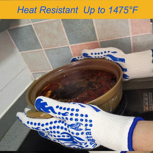 Ove Gloves mit BBQ Heat Proof Oven Mitts 11Inch 1472? guantes para caliente Grill Proof Heat for Men women BBQ Gloves bake Gift Set Cooking Gloves...