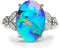 Opalescent Swirl Color Changing Oval Crystal Stone Brass Mood Ring Size Adjustable For Women...