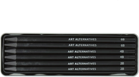 Art Alternatives Woodless Graphite Pencil Art Tin Set, 6-Pieces - 2B, 4B, 6B soft grade pencils for drawing and sketching...