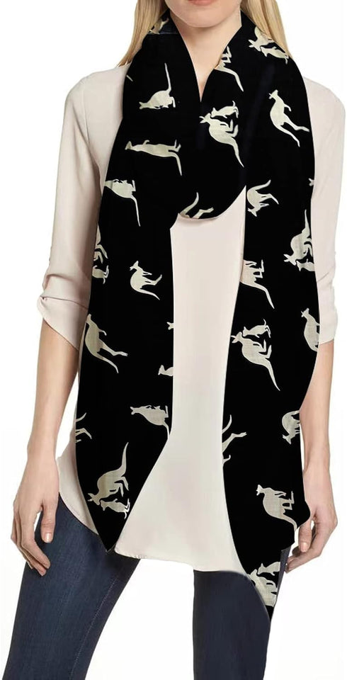 Lina & Lily Kangaroo Print Women's Scarf Shawl Wrap, Gift for Animal Lover...