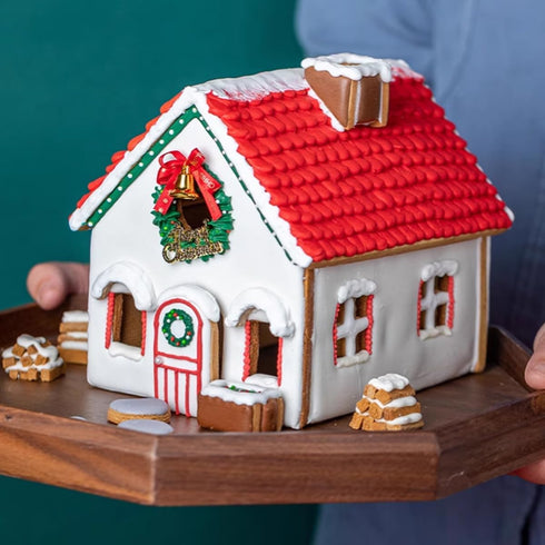 Gingerbread House Cookie Cutter Set, 3D House Cookie Cutter, Stainless Steel Biscuit Cutter Mold Set, Including Christmas Tree, Snowman, Reindeer,...