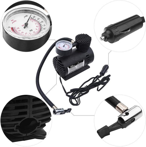 Electric Air Pump, Portable Mini Air Compressor Electric Tire Infaltor Pump 12 Volt Car 300 PSI...