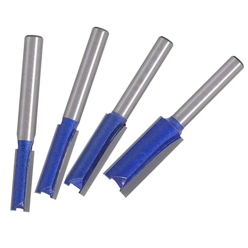 Yakamoz Industrial Grade 4Pcs 1/4" Shank Straight Dado Router Bit Set Double Flute Wood Milling Cutter Woodworking Tools, Cutting Diameter 1/4", 5...