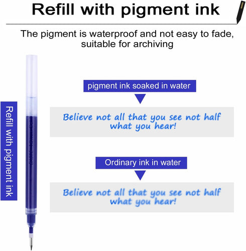 Rollerball Pens Gel ink Pens office pens learning pens, blue ink,Line width 0.5mm,Pack of 12 (Blue-0.5mm-12Pack)...