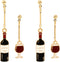 Honbay 2 Pairs of Unique Wine Glass Wine Bottle Dangle Drop Earrings Enamel Alloy Red Wine Glass Earrings Fun Novelty Creative Earrings Asymmetric...