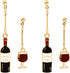 Honbay 2 Pairs of Unique Wine Glass Wine Bottle Dangle Drop Earrings Enamel Alloy Red Wine Glass Earrings Fun Novelty Creative Earrings Asymmetric...