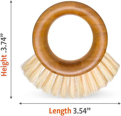 Full Circle The Ring Bamboo Vegetable and Fruit Cleaning Brush - A Versatile Scrubber for Food, Including Potatoes, Mushrooms, and Veggies with Re...