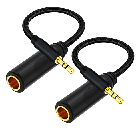 1/4 to 3.5mm Cable 1ft Long, Quarter inch (6.35mm) Female to 3.5mm Male Adapter, 1/8 to 1/4 Stereo Audio Cable,for Headphone, Amplifiers, Guitar, ...