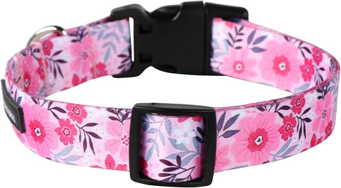 Maca Bates Designer Flower Pink Cute Dog Collar Spring Collars for Girl Female Para Perros Chihuahua Pitbull Birthday Gift for Small Medium Large ...