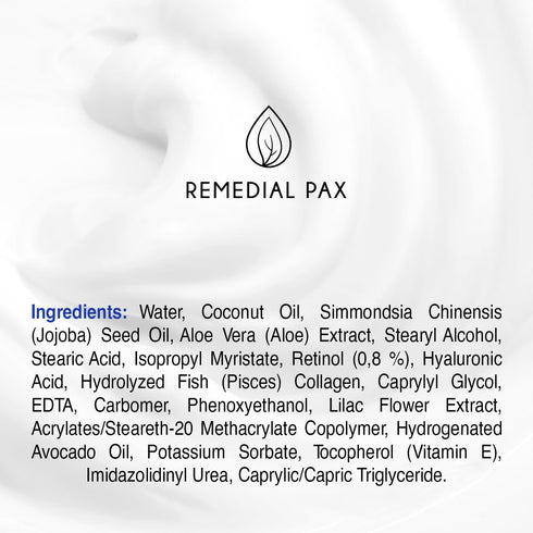 REMEDIAL PAX Collagen Cream for Face with Retinol and Hyaluronic Acid, Day and Night Anti Aging Skincare Facial Moisturizer, Hydrating Face Lotion...
