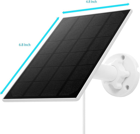 5W Solar Panel, IP 65 Waterproof 5V Micro USB Port for Security Cameras Wireless Outdoor, Compatible with Rechargeable Battery Security Camera...