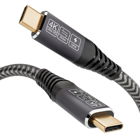 USB C to USB C Cable 10ft, Long USB C 3.2 Gen 2x2 Cable, USB C Monitor Cable 4K, 20Gbps Data Transfer 100W Fast Charging, Compatible with Oculus Q...