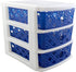 3 Drawer Basket Weave Mini Plastic Organizer Makeup HBA Cosmetics Arts & Crafts Desktop Stationary (Blue)...