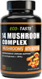 14 Mushrooms Supplement 120 Capsules - Immune System Booster & Nootropic Brain Supplement – with Lion’s Mane, Reishi, Maitake, Turkey Tail, Chaga ...