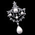 Royal Vintage Silver-Tone Double Loop Brooch Pins with Foiled Mother of Pearl Drops...