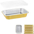 7x5 Sturdy Foil Pans + Snap-On Lids (5 Pack) | 2X Thicker Heavy Duty Reusable Foil Tins 20oz | Grill Oven Microwavable Multi-Use Pan, Pot| Disposa...