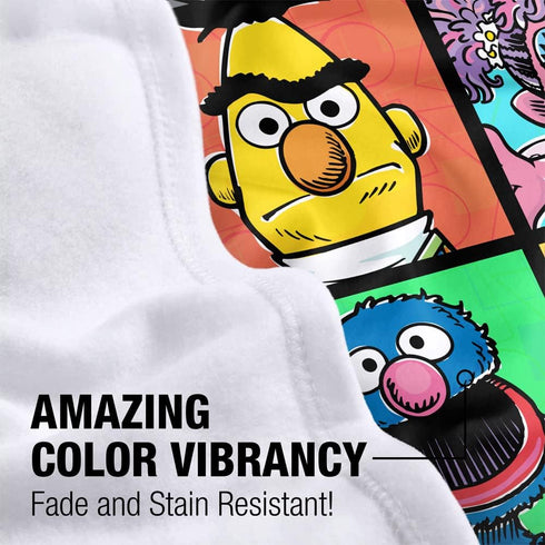 LOGOVISION Sesame Street Lightweight Baby Blanket, 30"X40", Hand Drawn Squares Unisex for Infants Girls & Boys...