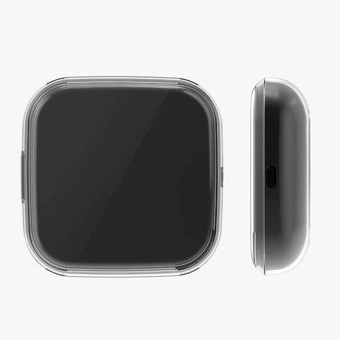 kwmobile Case Compatible with Fitbit Versa 2 Case - 2X TPU Silicone Fitness Tracker Cover - Black/Transparent...