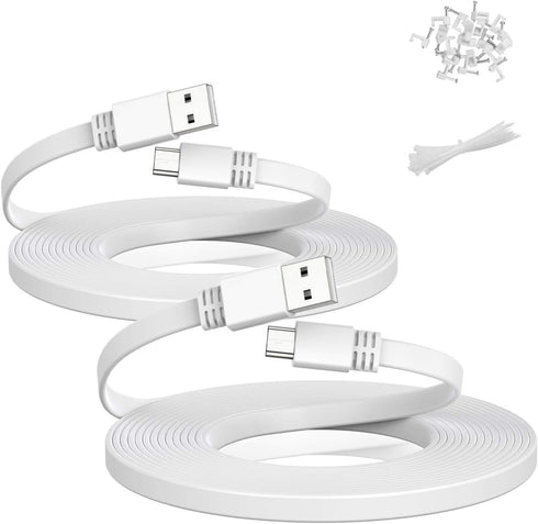 Itramax Micro USB Power Cable 30 FT (2 Pack),Flat Micro USB Charging Power Cord,Charger for Wyze Cam Pan V3 V4,Yi,Nest Cam,Blink Mini XT XT2 Outdo...