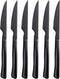 Black Steak Knife Set, 6 Piece Stainless Steel Kitchen Knife Set & Kitchen Utility Knives, 8.7 Inch Serrated Steak Knives, Dinner Knives, Sharp Kn...