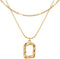 Evabelle Gold Layered Necklace for Women Trendy Jewelry 14K Real Gold Plated Chunky Chain Stackable Necklaces Dainty Choker Necklaces Rectangle Sq...