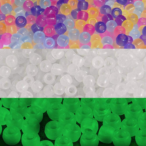2000 Pcs UV Beads Color Changing Beads UV Reactive Plastic Luminous Pony Beads, Glows in The Dark Bead, Fun for Jewelry/Bracelets Making...