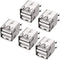 uxcell PCB USB Connector Type-A Dual Port Female Jack Vertical Four Bend Foot 5pcs...
