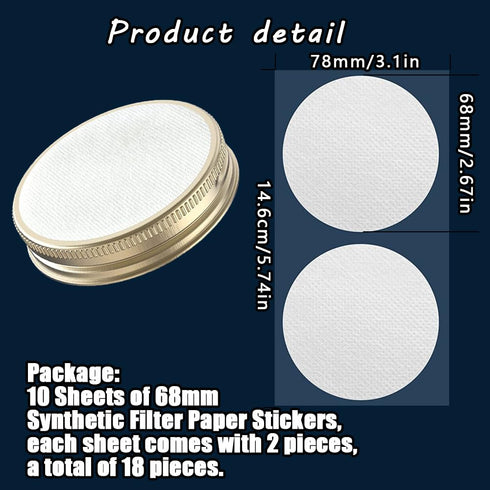 Mushroom Growing Supplies 0.25 ?m - 18Pcs - 68mm Filter Filter Disc Mushroom Applied Under Wide Mouth Jar Lid for Mushroom Cultivation...