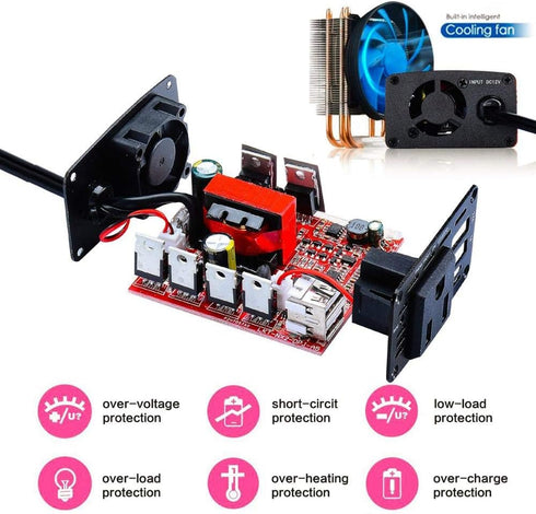 Hebron 150w Car Power Inverter – Portable 12V DC to 110V AC Charger – Cigarette Lighter Adapter – 2 USB Ports and 1 US AC Outlet......