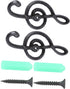 2pcs Coat Hook Music Decor Towel Hooks Wall Mount Guitar Hangers Towels Hanger Musical Note Hanger Hats Rack Wall Hooks Decorative Pant Hooks Purs...