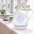Party Plastic Bowls – White with Gold Rim - Square Plates- 10 Count- Elegant Premium Durable Dessert Bowls for Versatile Celebrations (5 oz.)...