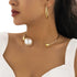 Metal Pearl Open Choker Necklace Adjustable Gold Pearl Choker Necklaces for Women Round Open Cuff Necklace Elegant Cuff Collar Necklace Statement ...