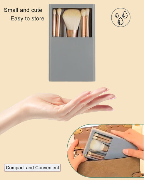 Travel Size Makeup Brushes Set, Easy-taken Mini Makeup Brush Set with Case and Mirror, Small Complete Function Cosmetic Brushes Kit Perfect for On...