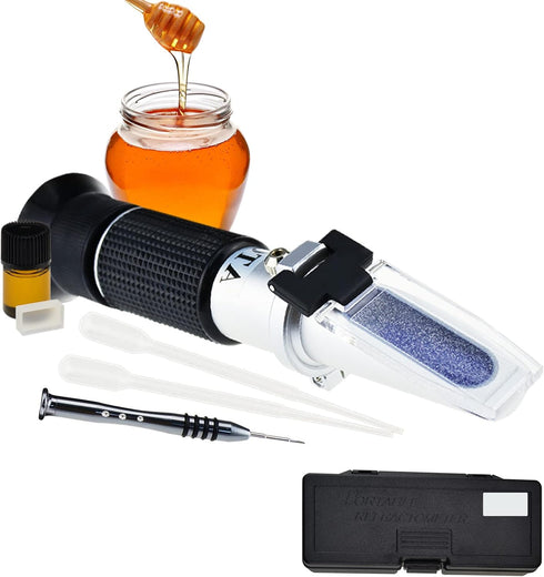 DANOPLUS Honey Moisture 58~90% Brix Refractometer with ATC, Handheld High Measuring Range Sugar Content, Honey, Jelly, Jam and Syrup...