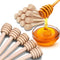 Premium 50-Pack 3 Inch Mini Wooden Honey Dipper Stick, Individually Wrapped,Pefect for Wedding Shower Party Favors Honey Jar spoon or Honey Wands ...